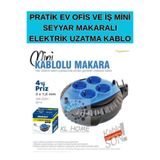 KL HOME Pratik Ev Ofis Ve Iş Mini 5 METRE Seyyar Makaralı Elektrik Uzatma Kablo=3x1,5mm CCA kablo