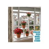 KL HOME SINIRLI ÖZEL ÜRETİM PENCERE KUŞU MODEL-METAL ÇİÇEK SAKSI STAND -Oturma Odası Balkon Iç Mekan Bitki Saksılı- Beyaz