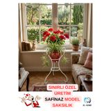 KL HOME SINIRLI ÖZEL Üretim SAFİNAZ MODEL Beyaz Metal Saksı Standı