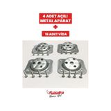 Kl-m5210 - 4 Adet Metal Sehpa Ve Ahşap Ayak Bağlantı Aparatı Açılı Ayak Aparatı Zigon Sehpa Masa Koltuk Puf