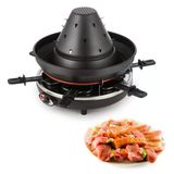 Klarstein Taste Volcano - Raclette, Masa Izgarası, Elektrikli Izgara, Tartar Şapkası, 1500 Watt, Sürekli Ayarlanabilir, Izgara, Izgara Tavası, 6