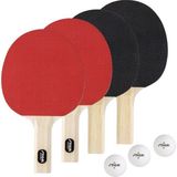 Klasik 2 Oyuncu ve 4 Oyuncu Ping Pong Seti - Masa Tenisi Raketleri - Standart - Çok Renkli