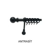 Klasik Ahşap Rustik Perde Askısı 28 Mm Boru Antrasit