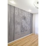 Klasik Balkon Manzaralı Gri Panel Desenli Tekstil Duvar Kağıdı, 450 x 270