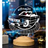 Klasik Bmw E30 Cabrio, Bmw Logolu Hediye 3D LED Lamba, Bmw Hayranına Hediye - 1 - Çok Renkli
