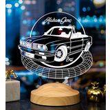 Klasik Bmw E30 cabrio, Bmw Logolu Hediye 3D Led Lamba, Bmw Hayranına Hediye