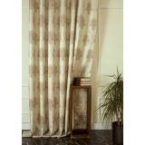 Klasik Damask Orta Sık Pile Fon Perde, Krem Vizon, 60X260