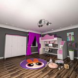 Klasik Dikey Ranza ve 4 Kapılı Gardrop - Beyaz - 100 x 100 cm
