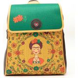 Klasik Frida Figürlü Kapaklı Sırt Çantası Etnik Bohem Style - Kahverengi