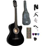Klasik Gitar Kesik Kasa Sap Ayarlı Kılıf Askı Pena Sticker Burgu Çevirici Sileme Bezi Ayar Alyanı - Siyah