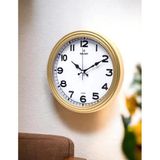Klasik Kadran Gold Sarı Renk Sessiz Akar 30 Cm Duvar Saati