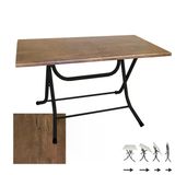 Klasik Katlanır Masa 80X120 Cm - (Werzalit, Wermodin Ve Allzalit Tabla) - Rustic Dark