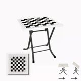 Klasik Katlanır Masa 80X80 Cm - (Werzalit, Wermodin Ve Allzalit Tabla) - Satranç Beyaz