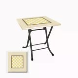 Klasik Katlanır Masa 80X80 Cm - (Werzalit, Wermodin Ve Allzalit Tabla) - Satranç Krem
