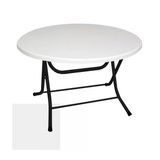 Klasik Katlanır Masa Yuvarlak (107 Cm Çap) - (Werzalit, Wermodin Ve Allzalit Tabla) - Beyaz