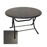 Klasik Katlanır Masa Yuvarlak (107 Cm Çap) - (Werzalit, Wermodin Ve Allzalit Tabla) - Grey Marble