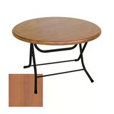 Klasik Katlanır Masa Yuvarlak (107 Cm Çap) - (Werzalit, Wermodin Ve Allzalit Tabla) - Koyu Ahşap