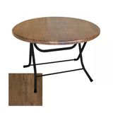 Klasik Katlanır Masa Yuvarlak (107 Cm Çap) - (Werzalit, Wermodin Ve Allzalit Tabla) - Rustik Dark