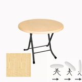 Klasik Katlanır Masa Yuvarlak (70 Cm Çap) - (Werzalit, Wermodin Ve Allzalit Tabla) - Akçaağaç