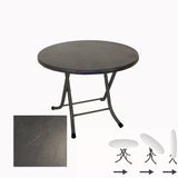 Klasik Katlanır Masa Yuvarlak (70 Cm Çap) - (Werzalit, Wermodin Ve Allzalit Tabla) - Grey Marble
