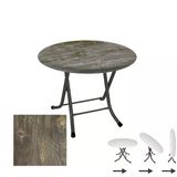 Klasik Katlanır Masa Yuvarlak (80 Cm Çap) - (Werzalit, Wermodin Ve Allzalit Tabla) - Old Pine