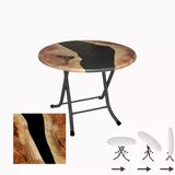 Klasik Katlanır Masa Yuvarlak (90 Cm Çap) - (Werzalit, Wermodin Ve Allzalit Tabla) - Epoxy
