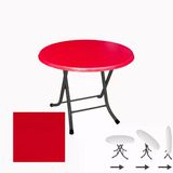 Klasik Katlanır Masa Yuvarlak (90 Cm Çap) - (Werzalit, Wermodin Ve Allzalit Tabla) - Kırmızı