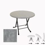 Klasik Katlanır Masa Yuvarlak (90 Cm Çap) - (Werzalit, Wermodin Ve Allzalit Tabla) - Light Temperado