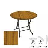 Klasik Katlanır Masa Yuvarlak (90 Cm Çap) - (Werzalit, Wermodin Ve Allzalit Tabla) - Real Teak