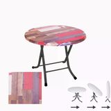 Klasik Katlanır Masa Yuvarlak (90 Cm Çap) - (Werzalit, Wermodin Ve Allzalit Tabla) - Red Wood