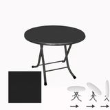 Klasik Katlanır Masa Yuvarlak (90 Cm Çap) - (Werzalit, Wermodin Ve Allzalit Tabla) - Siyah