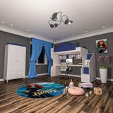 Klasik Masalı Ranza ve 2 Kapılı Gardrop Suntalam - Beyaz - 100 x 100 cm