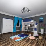 Klasik Masalı Ranza ve 3 Kapılı Gardrop Mdf - Beyaz - 100 x 100 cm