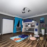 Klasik Masalı Ranza ve 3 Kapılı Gardrop Suntalam - Beyaz - 100 x 100 cm