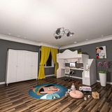 Klasik Masalı Ranza ve 4 Kapılı Gardrop Suntalam - Beyaz - 100 x 100 cm