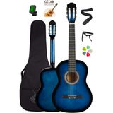 Klasik Mavi Tam Set: Taşıma Kılıfı, Askı, Akort Cihazı, Pena ve Hediye - Seçenek 1 - Ahşap - Ceviz