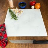 Klasik Mermer Desenli | Cam Kesme Tahtası - Cam Kesme Tablası | - 29 x 34 cm