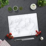 Klasik Mermer Desenli | Cam Kesme Tahtası - Cam Kesme Tablası | - 30 x 40 cm