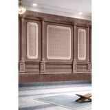 Klasik Mimari Panel Görünümlü Damask Desenli Tek Parça Tekstil Duvar Kağıdı, 300 x 280