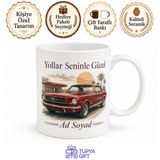 Klasik Otomobil Sevenlere Retro Araba Baskılı Hediye Kupa Bardak