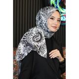 Klasik Paisley Desen Siyah-Beyaz Soft Pamuk Şal