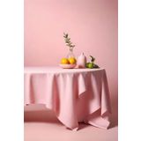 Klasik Pembe Yuvarlak Masa Örtüsü 160 cm