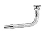 Klasik Standart Lavabo Evye Sifonu Uzun Plastik Körüklü Kıvrılabilir 33-80 Cm Uzayabilir Krom Renk