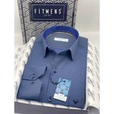 Klasik Uzun Kol Kareli Hediye Kutulu Erkek Gömlek FS-004329 - Saks Mavi - 2XL