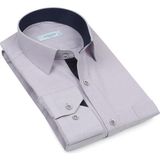 Klasik Uzun Kol Keten Cotton Hediye Kutulu Erkek Gömlek - Lila - 5XL
