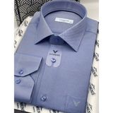 Klasik Uzun Kol Oxford Hediye Kutulu Kolay Ütülenebilir Erkek Gömlek - Koyu Mavi - 4XL