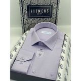 Klasik Uzun Kol Oxford Hediye Kutulu Kolay Ütülenebilir Erkek Gömlek - Lila - 5XL