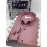 Klasik Uzun Kol Pamuklu Hediye Kutulu Kolay Ütülenebilir Erkek Gömlek FS-003897 - Bordo - 2XL