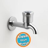 Klasik Uzun Musluk Pirinç Gövde Sızdırmaz Metal Dayanıklı Lavabo Musluğu Krom Paslanmaz Çeşme