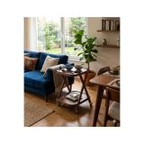 KLASS DEKOR Ceviz/ Meşe/ Beyaz/ Siyah Masif Ahşap Balkon- Bahçe- Hol- Koridor- Mutfak- Salon- Ofis Dikdörtgen Tekerlekli Oscar Servis Sehpası 50 x 70 cm